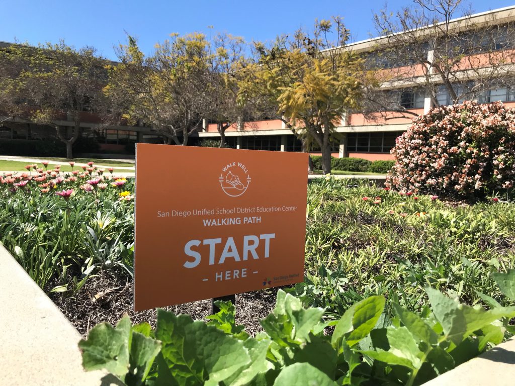 education center walking start sign