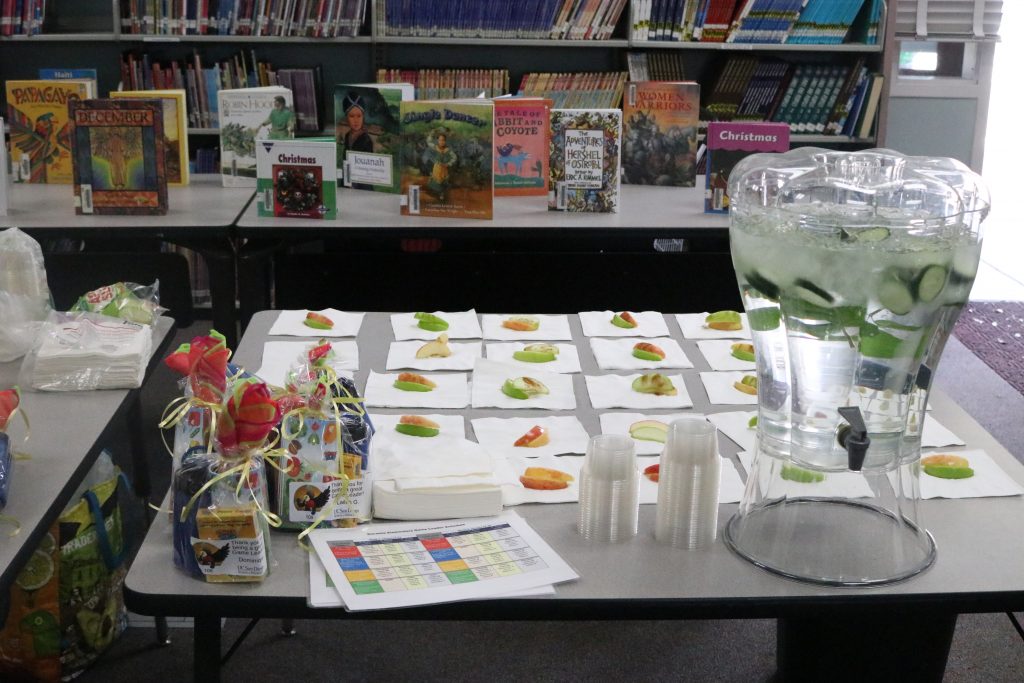 cucumber infused water and apples
