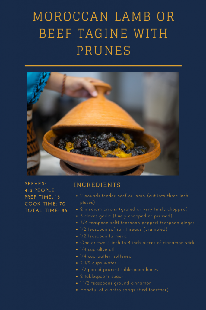 Moroccan Lamb or Beef Tagine with Prunes Part 1