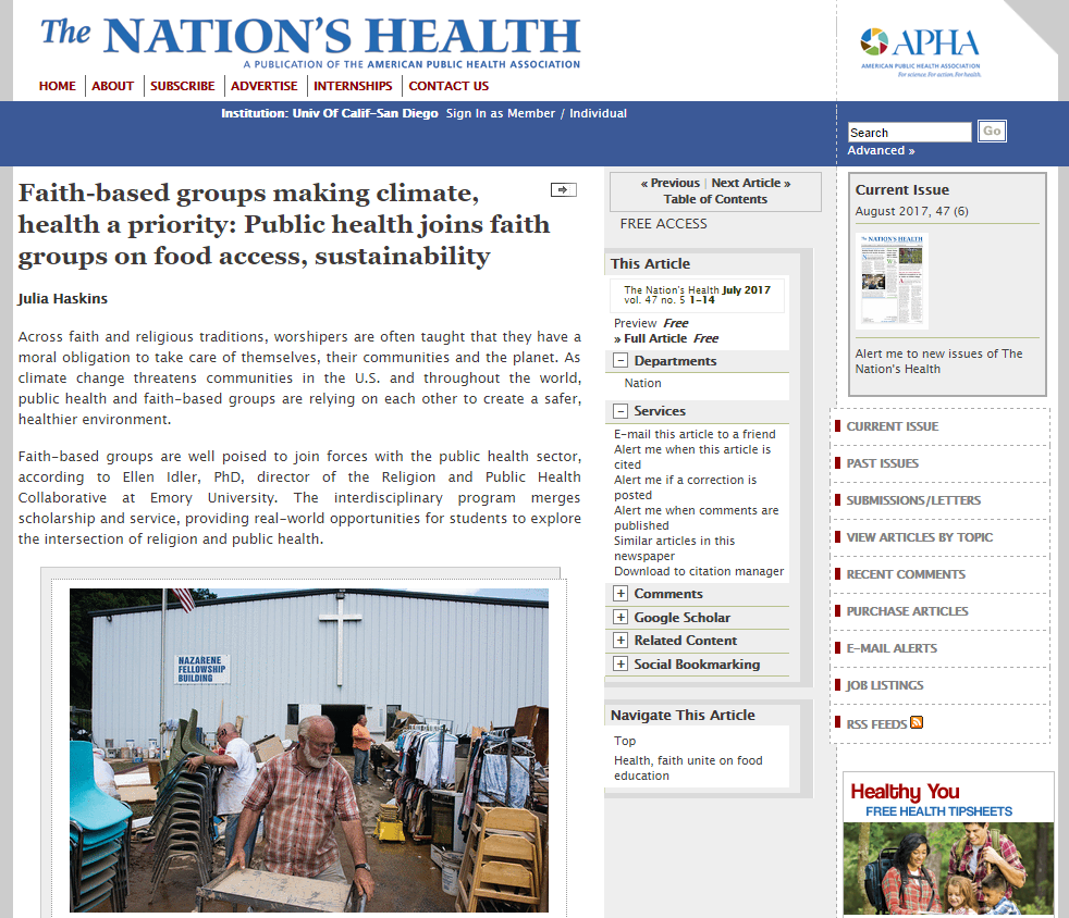 The Nation's Health screenshot