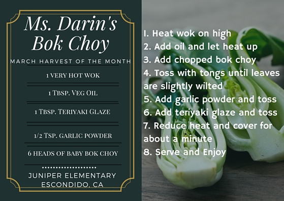 Darin's Bok Choy Recipe Card