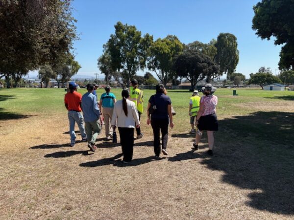 COI partners conducting a park audit at Memorial Community Park in Logan Heights.
